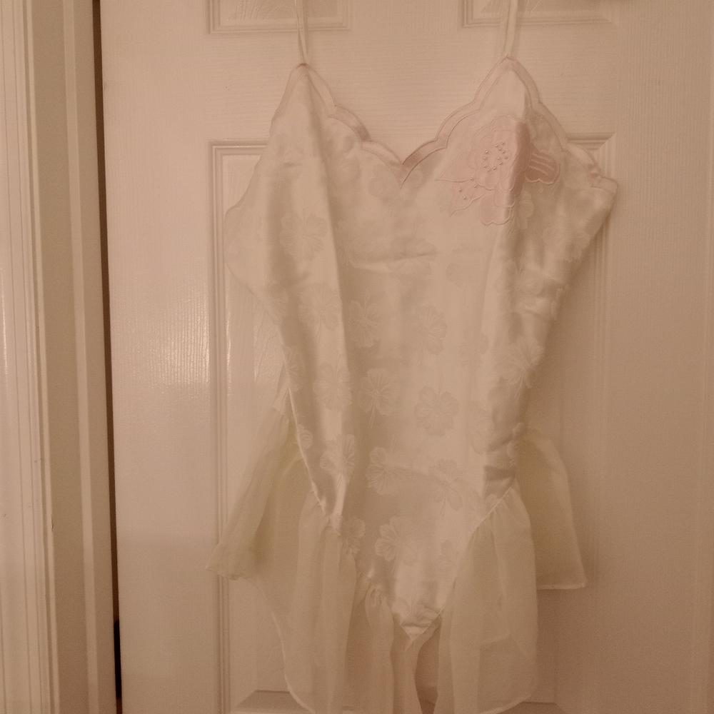 ivory satin jacquard teddy